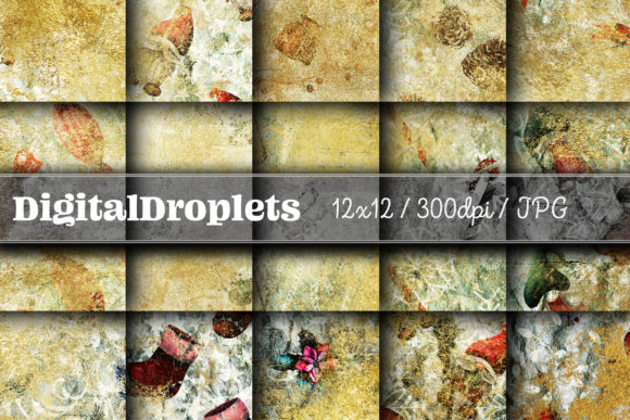 Golden Christmas Grunge Vol. 11: Vintage Textures for Bold Design