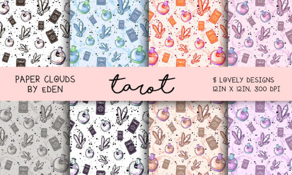 Occult Tarot Digital Paper Bundle for Designers